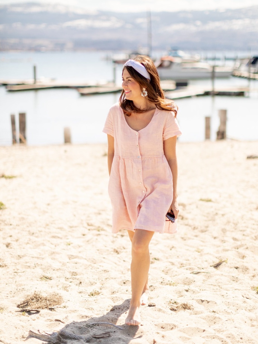 Jillian Harris x PRIV Hamptons Linen Baby Doll Dress